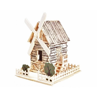 3D Dřevěné puzzle - Větrný mlýn 2