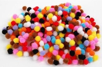 Pompony poliestrowe 7mm MIX kolorów