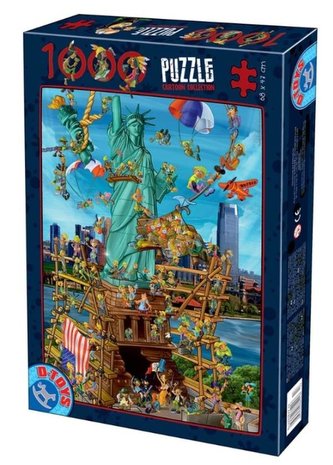 Puzzle 1000 Szaleństwo budowa Statuły Wolności NY