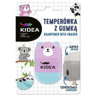 Temperówka z gumką Misie KIDEA