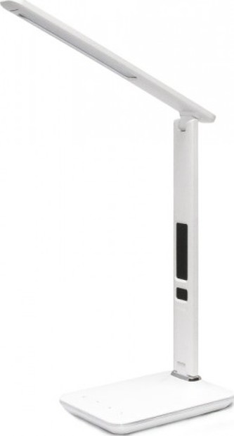 STOLNÍ LED LAMPA 08934L imitace bílá kůže