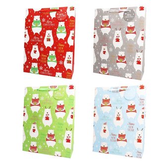 Torba prezentowa 18x23 Święta brokat