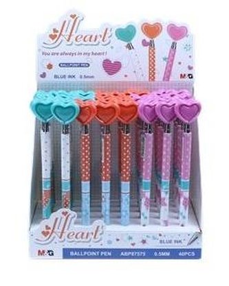 Długopis automatyczny Serce2 niebieski (40szt) M&G;
