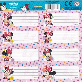 Nalepki na zeszyty Minnie (25szt) DERFORM
