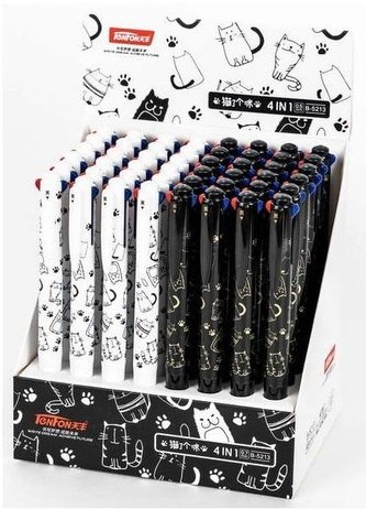 Długopis czterokolorowy - Kotki MIX 48szt
