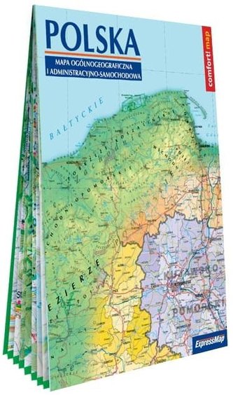 Mapa ogólnogeograf. i administrac.- samoch. Polska