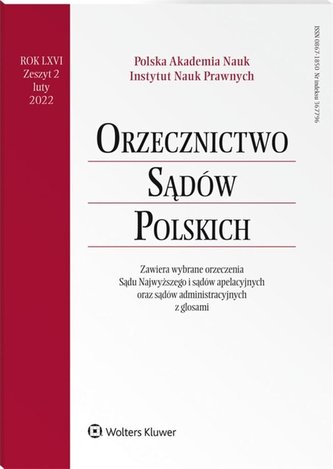 Orzecznictwo Sądów Polskich 2/2022