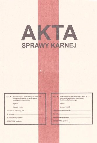 Zeszyt B5 Akta sprawy karnej