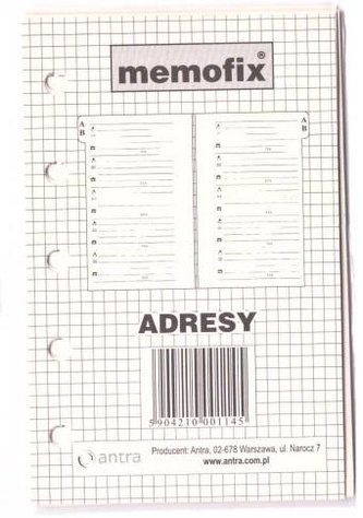 Wkład do organizera MEM/M Adresy ANTRA
