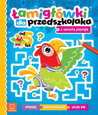 Łamigłówki dla przedszkolaka z wesołą papugą