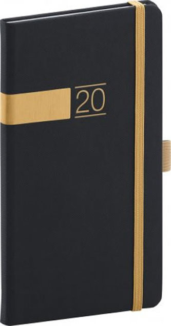 Kapesní diář Twill 2020 černozlatý