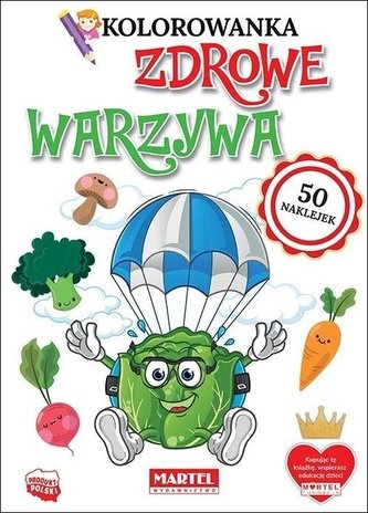 Kolorowanka z naklejkami Zdrowe warzywa