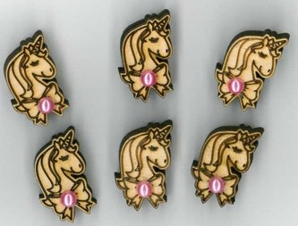Naklejki drewniane 2cm - Konie (6szt)