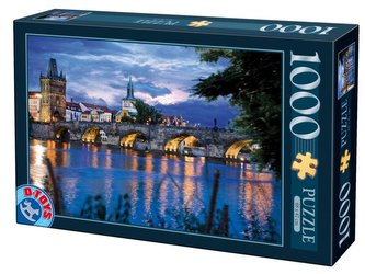 Puzzle 1000 Praga, Widok na most Karola