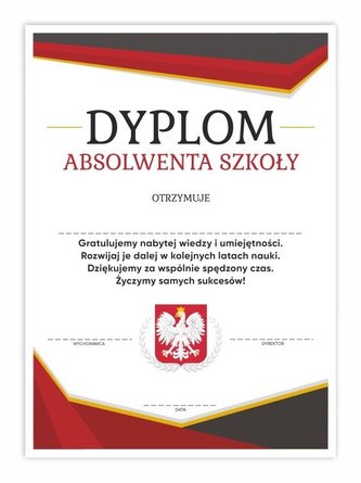 Dyplom A4 absolwenta szkoły - Orzeł 10szt