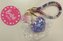 Brelok - serce z kwiatem fioletowe