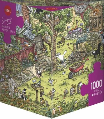 Puzzle 1000 Koty Simona, Zabawy w ogrodzie