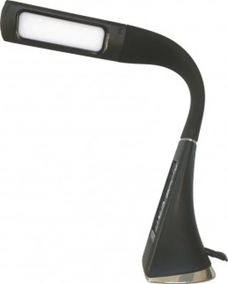 STOLNÍ LED LAMPA 08923L imitace černá kůže