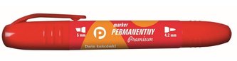 Marker perman. czerw. 2 końcówki (12szt.) KM502-C2