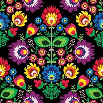 Serwertki Folk czarne 33x33cm 20szt