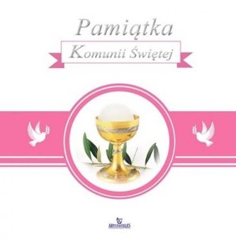 Pamiątka Komunii Świętej - różowa