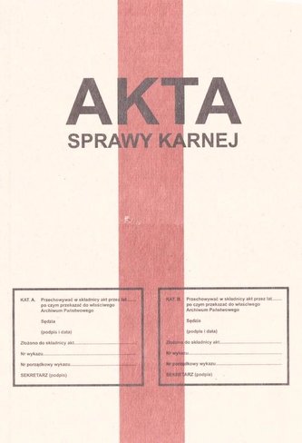 Zeszyt A4 Akta sprawy karnej