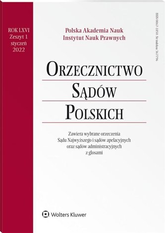 Orzecznictwo Sądów Polskich 1/2022
