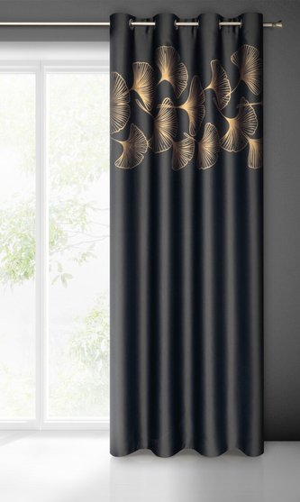 Dekorační vzorovaný závěs "BLACKOUT" zatemňující HARMONIA černá 140x250 cm (cena za 1 kus) MyBestHome