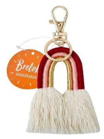 Brelok - makrama. Bordowy