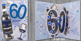Karnet Przestrzenny B6 Urodziny 60 mężczyzna