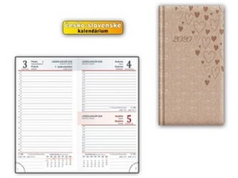 Diář 2020 D802 PU Gold 90x170 mm