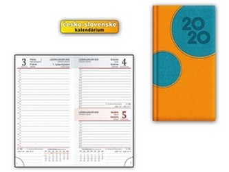 Diář 2020 D802 PU Orange-turqiose 90x170 mm