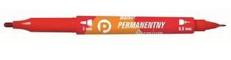 Marker perman. czerw. 2 końcówki (12szt.) KM501-C2