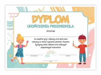 Dyplom A4 ukończenia przedszkola - Dzieci 30szt
