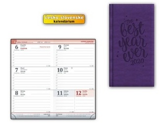 Diář 2020 T806 PU Violet 90x170 mm