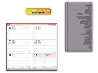 Diář 2020 T806 PU Grey 90x170 mm