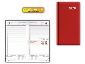Diář 2020 D802 PVC Red 90x170 mm