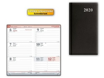 Diář 2020 T806 PVC Black 90x170 mm
