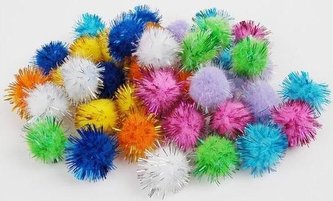 Pompony poliestrowe metaliczne MIX (40szt)