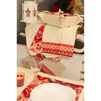 HOME ELEMENTS Prostírání běhoun 33*130 cm, Vánoční béžový lurex