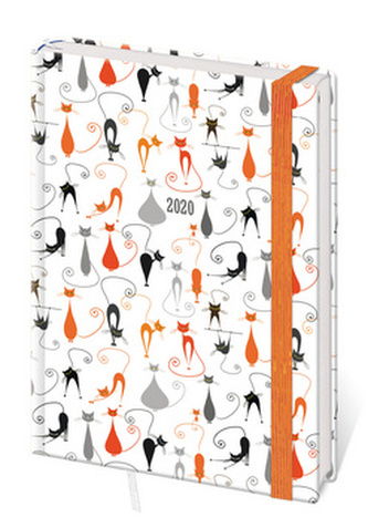 Diář 2020 B6 LYRA denní s gumičkou Cats