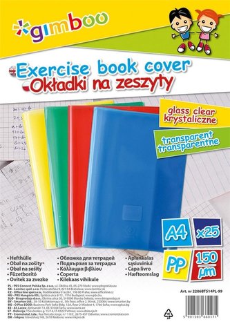 Okładki zeszytowe A4 krystalczne MIX 25szt