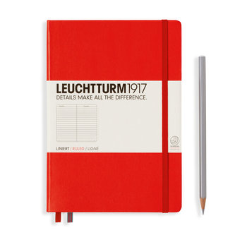 LEUCHTTRUM1917 Notebook Medium A5, Hardcover lined, RED 332933