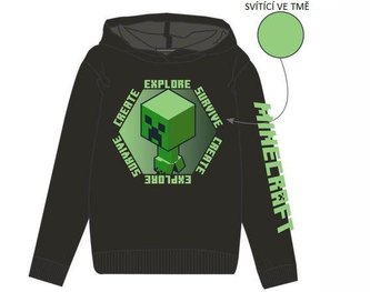 MIKINA MINECRAFT - SVÍTÍCÍ - velikost 8