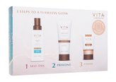 Vita Liberata Beauty To Go samoopalovací mléko Fabulous Gradual Tanning Lotion Untinted 50 ml + samoopalovací mlha Tanning Mist Tinted 50 ml Medium + tělový make-up Body Blur Body Makeup 30 ml Medium + rukavice pro aplikaci samoopalovacích přípravků 1 ks