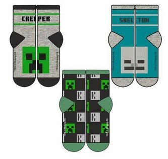 SADA 3 KS PONOŽKY MINECRAFT - velikost 35-38