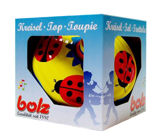 Káča hrající, kovová s beruškami, průměr 16 cm