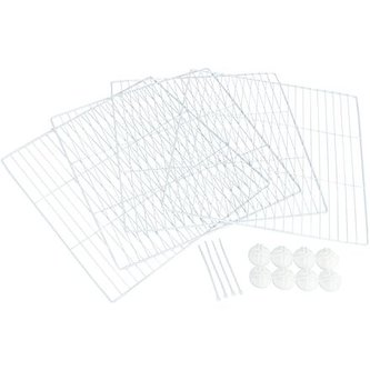 Rozšiřovací drátěně nástavce 35 x 35 cm k výběhu  #62460, 4 ks, bílá