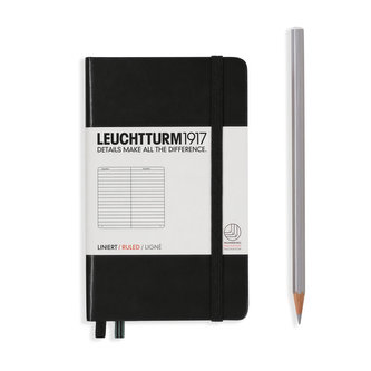 LEUCHTTURM 1917 blok A6, černá, linky 334821