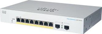 Cisco switch CBS220-8FP-E-2G-UK, 8xGbE RJ45, 2xSFP, fanless, PoE+, 130W - REFRESH